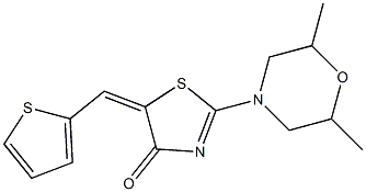 2-(2,6-dimethyl-4-morpholinyl)-5-(2-thienylmethylene)-1,3-thiazol-4(5H)-one Struktur