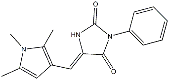 3-phenyl-5-[(1,2,5-trimethyl-1H-pyrrol-3-yl)methylene]imidazolidine-2,4-dione Struktur