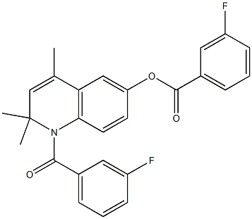 1-(3-fluorobenzoyl)-2,2,4-trimethyl-1,2-dihydro-6-quinolinyl 3-fluorobenzoate Struktur