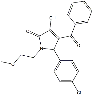 4-benzoyl-5-(4-chlorophenyl)-3-hydroxy-1-(2-methoxyethyl)-1,5-dihydro-2H-pyrrol-2-one Struktur