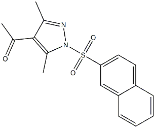 1-[3,5-dimethyl-1-(2-naphthylsulfonyl)-1H-pyrazol-4-yl]ethanone Struktur