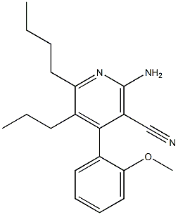 2-amino-6-butyl-4-(2-methoxyphenyl)-5-propylnicotinonitrile Struktur