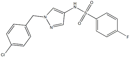 N-[1-(4-chlorobenzyl)-1H-pyrazol-4-yl]-4-fluorobenzenesulfonamide Struktur