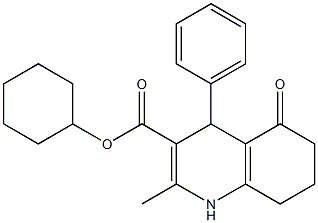 cyclohexyl 2-methyl-5-oxo-4-phenyl-1,4,5,6,7,8-hexahydro-3-quinolinecarboxylate Struktur