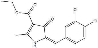 ethyl 5-(3,4-dichlorobenzylidene)-2-methyl-4-oxo-4,5-dihydro-1H-pyrrole-3-carboxylate Struktur