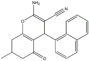 2-amino-7-methyl-4-(1-naphthyl)-5-oxo-5,6,7,8-tetrahydro-4H-chromene-3-carbonitrile Struktur