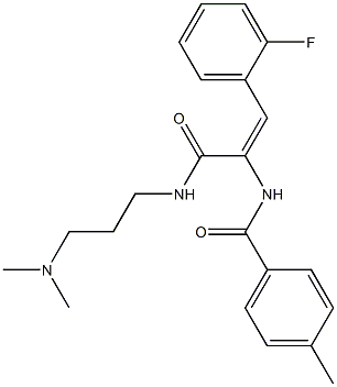 N-[1-({[3-(dimethylamino)propyl]amino}carbonyl)-2-(2-fluorophenyl)vinyl]-4-methylbenzamide Struktur