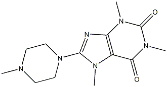 1,3,7-trimethyl-8-(4-methyl-1-piperazinyl)-3,7-dihydro-1H-purine-2,6-dione Struktur