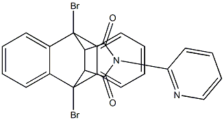 1,8-dibromo-17-(2-pyridinyl)-17-azapentacyclo[6.6.5.0~2,7~.0~9,14~.0~15,19~]nonadeca-2,4,6,9,11,13-hexaene-16,18-dione Struktur