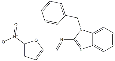 1-benzyl-2-[({5-nitro-2-furyl}methylene)amino]-1H-benzimidazole Struktur