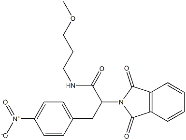 2-(1,3-dioxo-1,3-dihydro-2H-isoindol-2-yl)-3-{4-nitrophenyl}-N-(3-methoxypropyl)propanamide Struktur