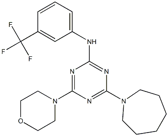 4-(1-azepanyl)-6-(4-morpholinyl)-N-[3-(trifluoromethyl)phenyl]-1,3,5-triazin-2-amine Struktur