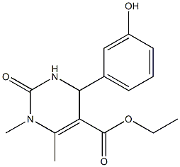 ethyl 4-(3-hydroxyphenyl)-1,6-dimethyl-2-oxo-1,2,3,4-tetrahydro-5-pyrimidinecarboxylate Struktur