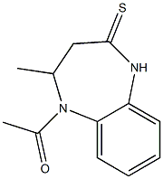 5-acetyl-4-methyl-1,3,4,5-tetrahydro-2H-1,5-benzodiazepine-2-thione Struktur