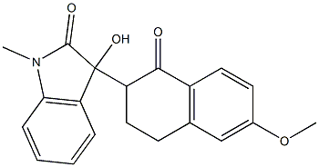 3-hydroxy-3-(6-methoxy-1-oxo-1,2,3,4-tetrahydro-2-naphthalenyl)-1-methyl-1,3-dihydro-2H-indol-2-one Struktur