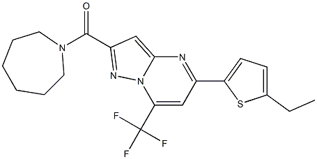 2-(1-azepanylcarbonyl)-5-(5-ethyl-2-thienyl)-7-(trifluoromethyl)pyrazolo[1,5-a]pyrimidine Struktur