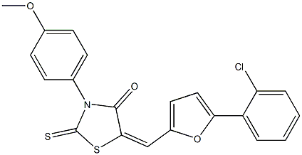 5-{[5-(2-chlorophenyl)-2-furyl]methylene}-3-(4-methoxyphenyl)-2-thioxo-1,3-thiazolidin-4-one Struktur