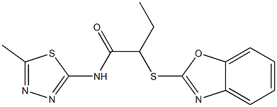 2-(1,3-benzoxazol-2-ylsulfanyl)-N-(5-methyl-1,3,4-thiadiazol-2-yl)butanamide Struktur