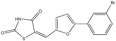 5-{[5-(3-bromophenyl)-2-furyl]methylene}-1,3-thiazolidine-2,4-dione Struktur