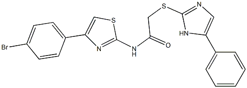 N-[4-(4-bromophenyl)-1,3-thiazol-2-yl]-2-[(5-phenyl-1H-imidazol-2-yl)sulfanyl]acetamide Struktur