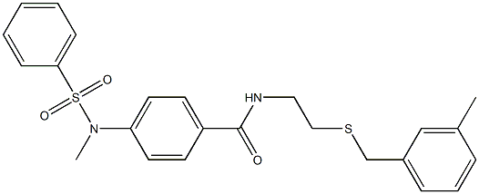 N-{2-[(3-methylbenzyl)sulfanyl]ethyl}-4-[methyl(phenylsulfonyl)amino]benzamide Struktur