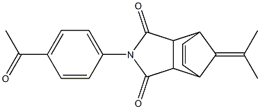 4-(4-acetylphenyl)-10-(1-methylethylidene)-4-azatricyclo[5.2.1.0~2,6~]dec-8-ene-3,5-dione Struktur