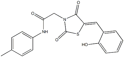 2-[5-(2-hydroxybenzylidene)-2,4-dioxo-1,3-thiazolidin-3-yl]-N-(4-methylphenyl)acetamide Struktur