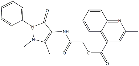 2-[(1,5-dimethyl-3-oxo-2-phenyl-2,3-dihydro-1H-pyrazol-4-yl)amino]-2-oxoethyl 2-methyl-4-quinolinecarboxylate Struktur