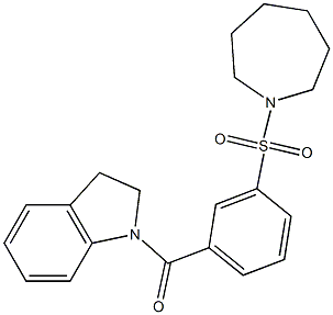 1-[3-(1-azepanylsulfonyl)benzoyl]indoline Struktur