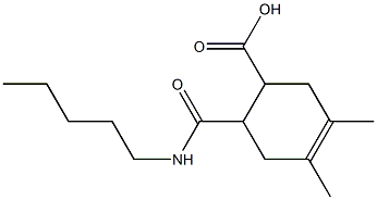 3,4-dimethyl-6-[(pentylamino)carbonyl]-3-cyclohexene-1-carboxylic acid Struktur