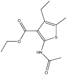 ethyl 2-(acetylamino)-4-ethyl-5-methyl-3-thiophenecarboxylate Struktur