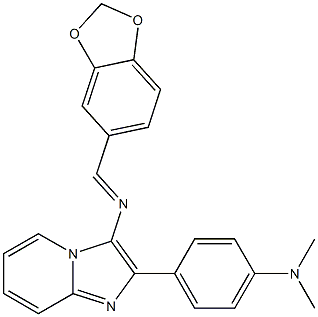 N-(1,3-benzodioxol-5-ylmethylene)-N-{2-[4-(dimethylamino)phenyl]imidazo[1,2-a]pyridin-3-yl}amine Struktur