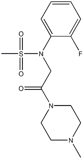 N-(2-fluorophenyl)-N-[2-(4-methyl-1-piperazinyl)-2-oxoethyl]methanesulfonamide Struktur