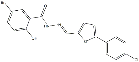 5-bromo-N'-{[5-(4-chlorophenyl)-2-furyl]methylene}-2-hydroxybenzohydrazide Struktur