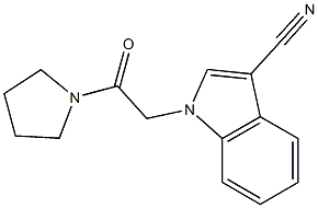 1-(2-oxo-2-pyrrolidin-1-ylethyl)-1H-indole-3-carbonitrile Struktur