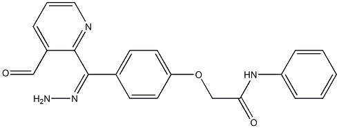 N-phenyl-2-{4-[2-(3-pyridinylcarbonyl)carbohydrazonoyl]phenoxy}acetamide Struktur