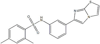 N-(3-imidazo[2,1-b][1,3]thiazol-6-ylphenyl)-2,4-dimethylbenzenesulfonamide Struktur