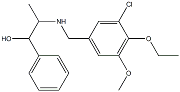 2-[(3-chloro-4-ethoxy-5-methoxybenzyl)amino]-1-phenyl-1-propanol Struktur