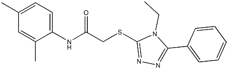 N-(2,4-dimethylphenyl)-2-[(4-ethyl-5-phenyl-4H-1,2,4-triazol-3-yl)sulfanyl]acetamide Struktur