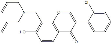 3-(2-chlorophenyl)-8-[(diallylamino)methyl]-7-hydroxy-4H-chromen-4-one Struktur