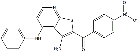 (3-amino-4-anilinothieno[2,3-b]pyridin-2-yl){4-nitrophenyl}methanone Struktur