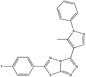 6-(4-fluorophenyl)-3-(5-methyl-1-phenyl-1H-pyrazol-4-yl)[1,2,4]triazolo[3,4-b][1,3,4]thiadiazole Struktur