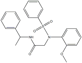 2-[2-methoxy(phenylsulfonyl)anilino]-N-(1-phenylethyl)acetamide Struktur