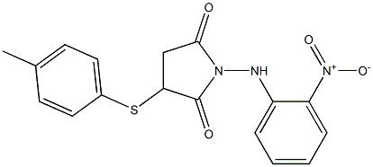 1-{2-nitroanilino}-3-[(4-methylphenyl)sulfanyl]-2,5-pyrrolidinedione Struktur