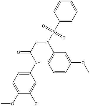 N-(3-chloro-4-methoxyphenyl)-2-[3-methoxy(phenylsulfonyl)anilino]acetamide Struktur