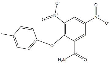 3,5-bisnitro-2-(4-methylphenoxy)benzamide Struktur