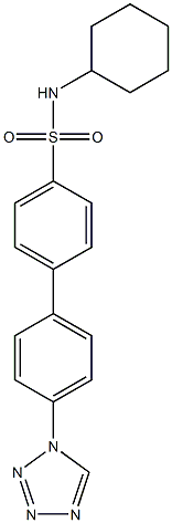 N-cyclohexyl-4'-(1H-tetraazol-1-yl)[1,1'-biphenyl]-4-sulfonamide Struktur