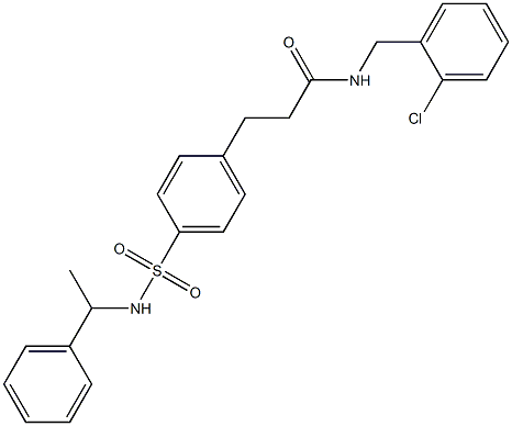 N-(2-chlorobenzyl)-3-(4-{[(1-phenylethyl)amino]sulfonyl}phenyl)propanamide Struktur