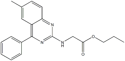 propyl [(6-methyl-4-phenyl-2-quinazolinyl)amino]acetate Struktur