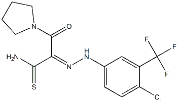 2-{[4-chloro-3-(trifluoromethyl)phenyl]hydrazono}-3-oxo-3-(1-pyrrolidinyl)propanethioamide Struktur